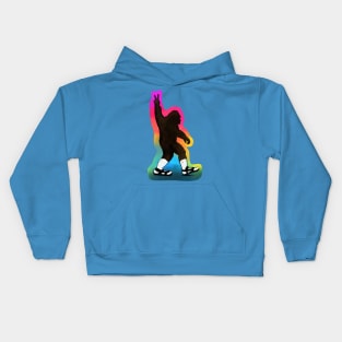 Sasquatch rockin' socks and sandals. Kids Hoodie